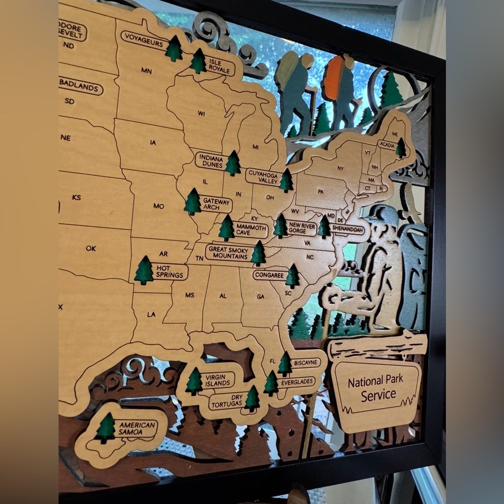 Handcrafted Hand painted Wood US National Parks colors may vary made to order - Picture 3 of 3